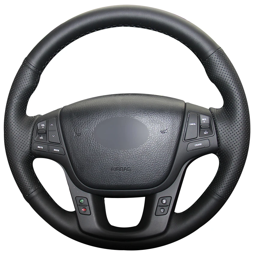 Black Synthetic Leather Car Steering Wheel Cover for Kia Sorento 2009