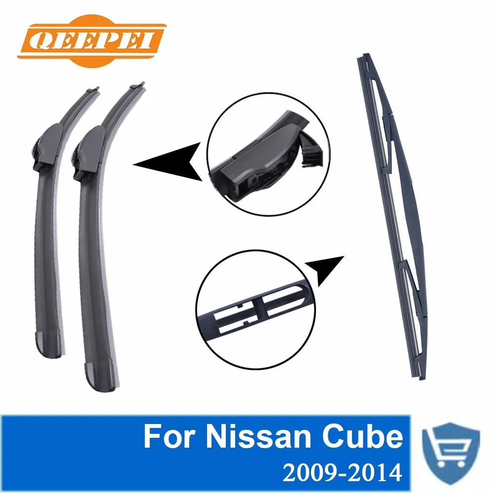 QEEPEI передний и задний дворник без рычага для Nissan Cube 2009-2014 Высокое качество дворники из натурального каучука 20 ''+ 20''