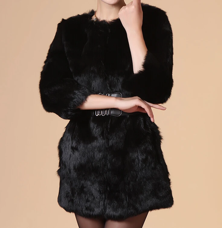 Пальто из 100% натурального кроличьего меха KFP654 новинка 2019|real rabbit fur coat|rabbit coatreal |