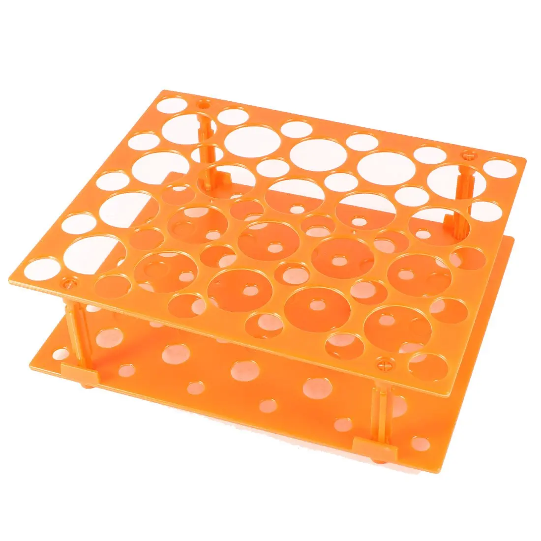 

Laboratory Orange 50 Test Tubes 30mm 15mm Tubing Holder Stand Rack