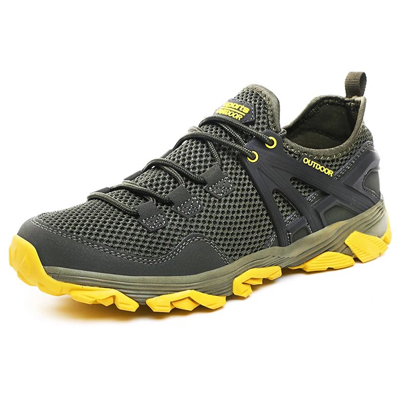 

2019 Summer Trekking Sneakers For Men Outdoor Walking Mens Shoe Mesh Breathable Sport Mountain Shoes Rubber Sole Climbing Shoe