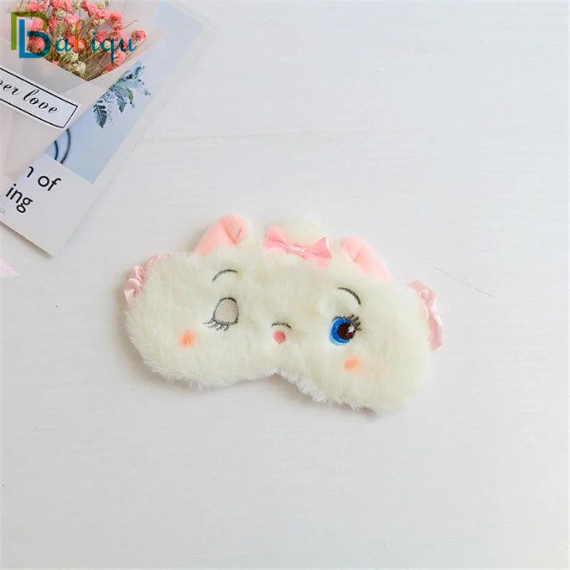 Babiqu 1pc 19cm Funny Creative Marie Cat Eye Mask Cover Cartoon Animal Plush Sleeping Mask Cute Anime Birthday Gift For Travel