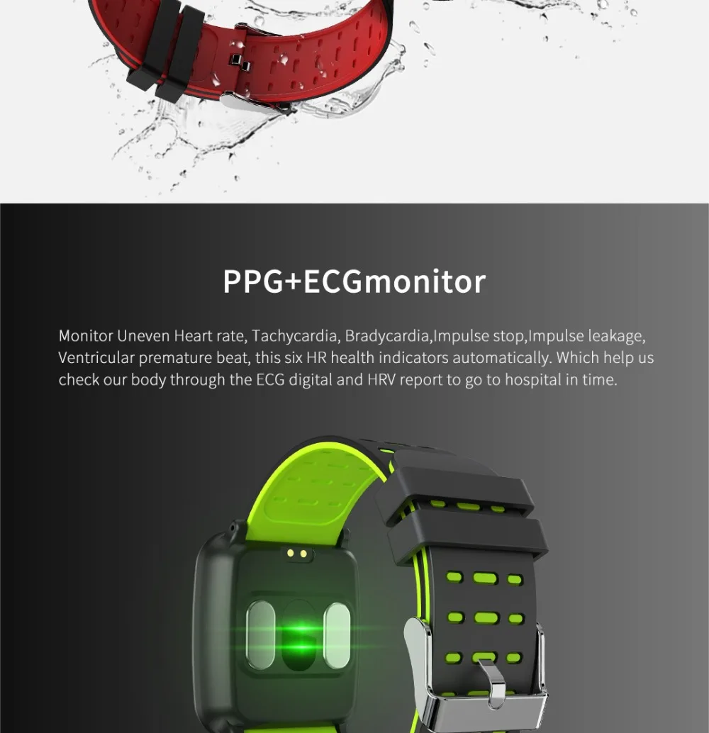 Смарт-браслет PPG ECG smartwatch измеритель пульса кровяное давление ip67 smartband водонепроницаемые Смарт-часы спортивные мужские смарт-браслет