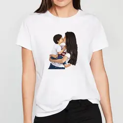 Camiseta Mujer Harajuku футболка женская 2019 одежда Мумия поцелуй ее мальчик Графический футболки Топы в стиле уллзанг футболка Femme уличная