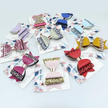 

Double Layer Glitter Hair Bows Clips Bowknot Hairpins Princess Headwear Personalised Gift hair styling tools