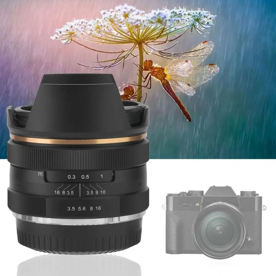 

Professional 14mm F3.5 Manual Focus Prime Fixed Mirrorless Camera Lens for Fujifilm FX Mount
