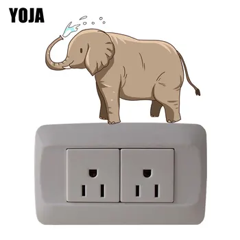 

YOJA Cartoon Elephant Illustration Switch Sticker PVC Room Decorative European Style Wall Decal 8SS0836