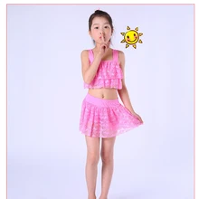 Одежда для купания для детей возрастом от 7 до 16 лет, falbala, одежда для купания для маленьких девочек, biquini infantil, Купальник бикини для девушки, новинка года, летний купальный костюм