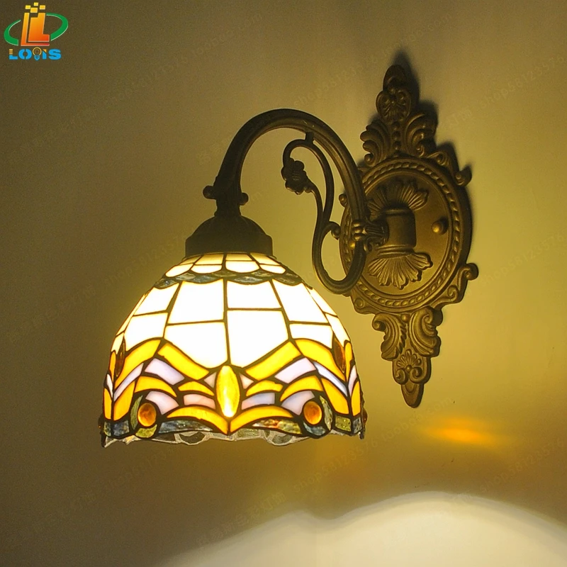 Европейский стиль перед зеркалом маленькие стены цветные Тиффани террасы бар