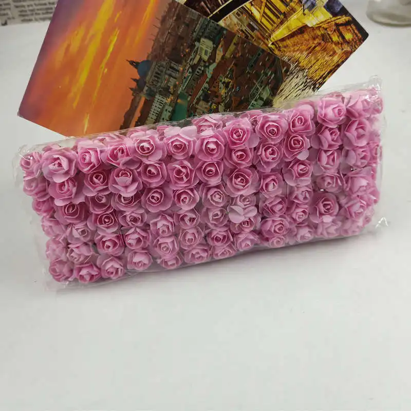 144 шт./лот 1,5 см искусственные розовые маленькие бумажные вечерние товары ручной работы Искусственные цветы Свадебные украшения автомобиля
