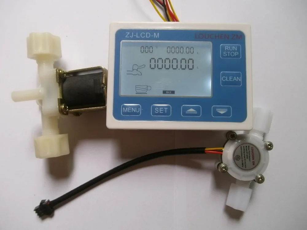 G1/" расход воды Управление ЖК-дисплей Дисплей+ потока Сенсор метр+ электромагнитный манометр для клапана