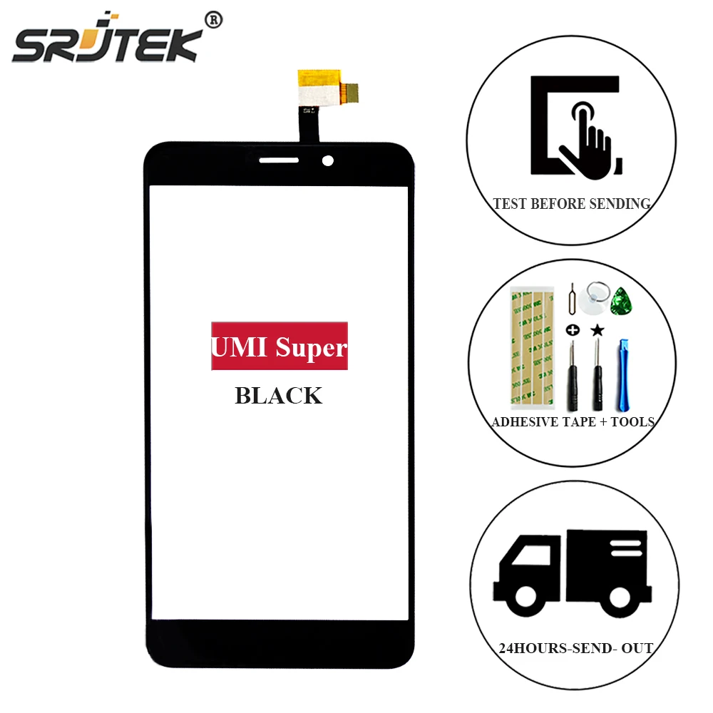 

Srjtek 5.5'' For UMI Super 4G Touch Screen 100% Tested Digitizer Sensor Front Glass Panel For UMI Super Screen Black/White