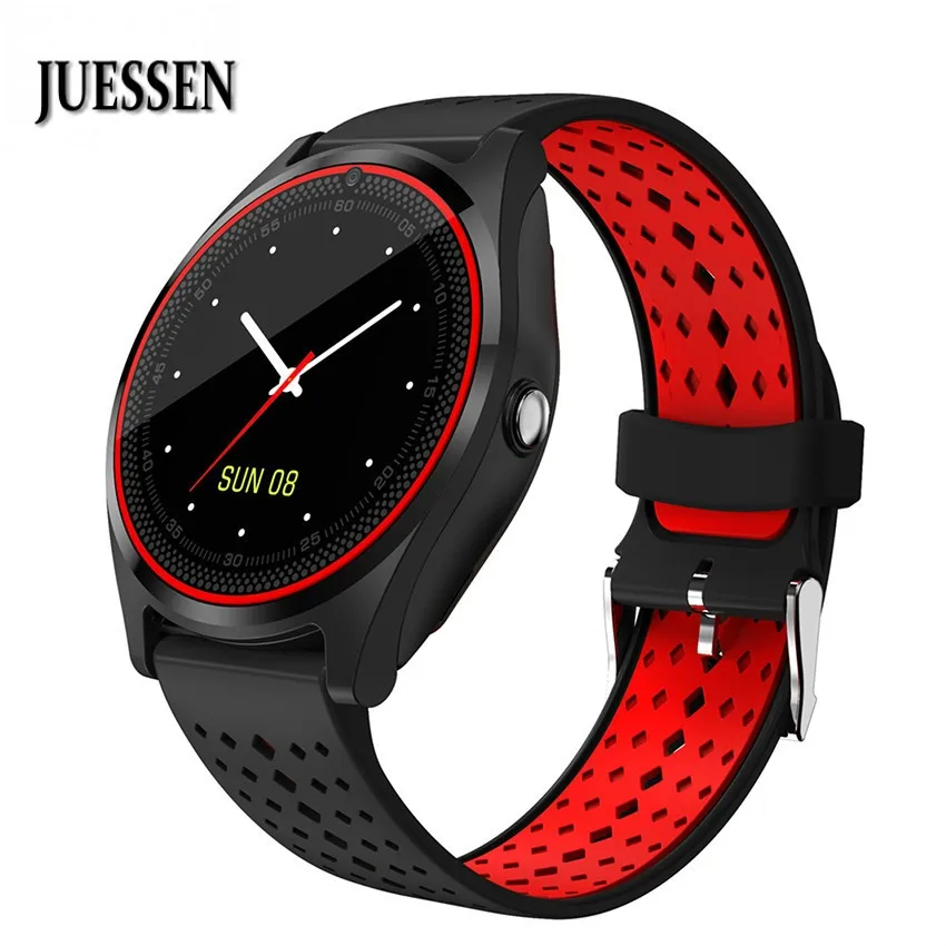 

JUESSEN V9 Smart Watch Bluetooth Smartwatch SIM/TF Card Camera Message Sports Pedometer Wristwatch For Android PK A1 DZ09 Y1