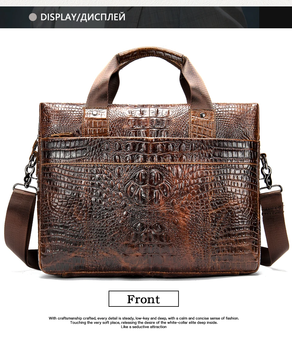 2019 сумка для мужской портфель из натуральной кожи, Офисная сумка, мужская сумка с крокодиловым узором, складная сумка для мужчин, t сумки 5555