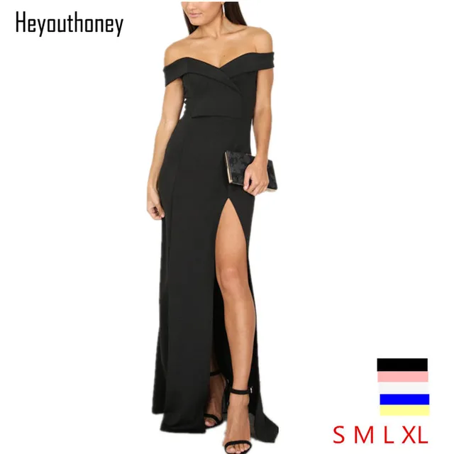 maxi dress met split zwart maxi dress met split zwart