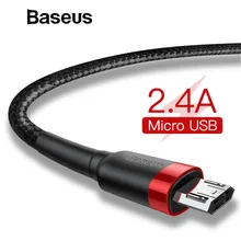 Baseus 1m 2m Micro USB Cable for Xiaomi Redmi Note 5 Pro 4 Reversible Micro USB Charger Data Cable for Samsung S7 Mobile Phone