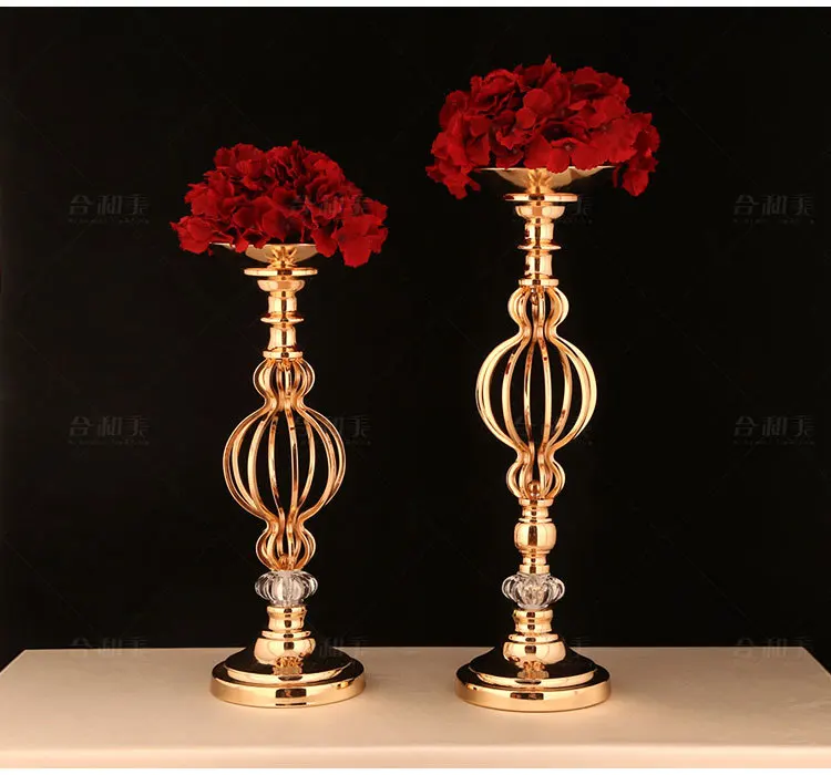 

Gold Metal Flower Vase Table centerpiece wedding Props Home Decoration