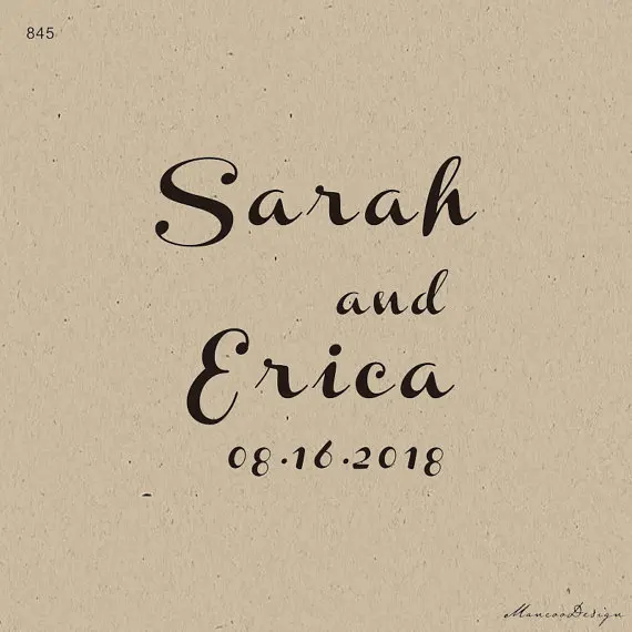save the date stamp diy invitation stamp french script names and