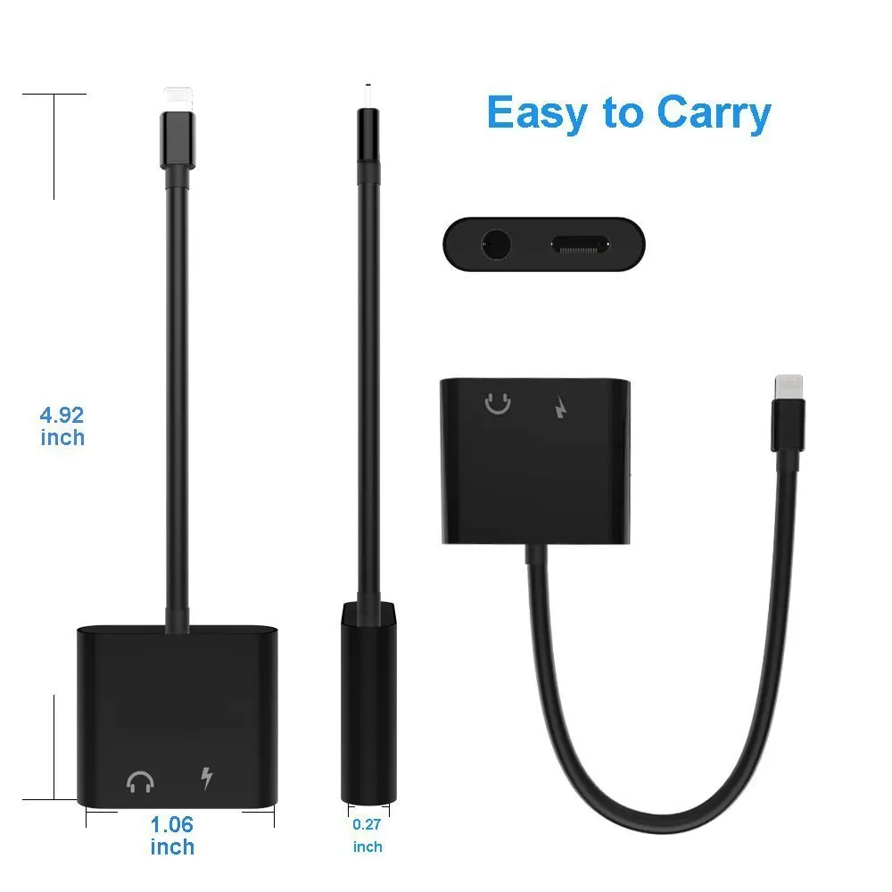 2 in 1 for Lightning to 3 5mm Aux Headphone Jack Audio Adapter for iphone 7 8 X 7 plus 8 plus Support iOS 10 3 iOS 11 
