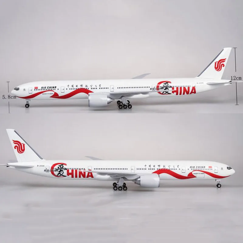 47 см 1/157 самолет Boeing 777 B777 Dreamliner самолет Air China Airlines модель W светильник и колесо литой под давлением пластиковый полимерный самолет