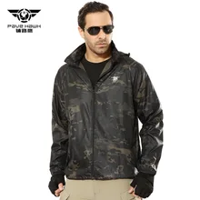 Открытый тактический камуфляж быстросохнущая тонкая кожа одежда ветровка мужская летняя рыбалка кемпинг альпинизм анти УФ Солнцезащитная куртка