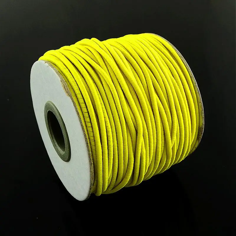 Buy 40m/roll 2mm Yellow Round Elastic Cord with Nylon