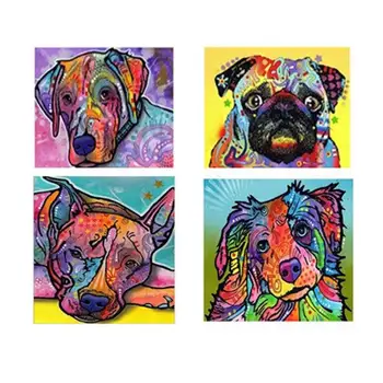 

Cute Dog Canvas Painting Abstract Oil Painting Pet Dog Picture Canvas Print Home Decor Fine Art Artwork for Kid Living Room
