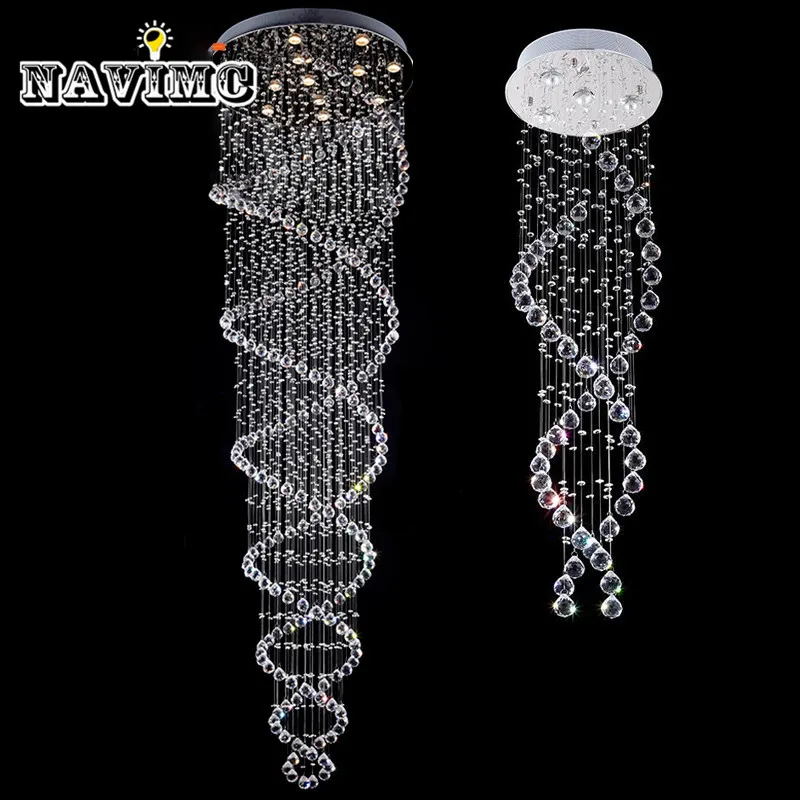 

Modern Crystal Chandelier Lighting Luxury Clear Crystal led Ceiling Lamp Fixture for Bedroom Indoor Dining Room Stairs Hallway
