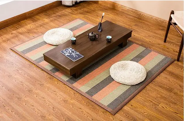 Woven Bamboo Area Rug Large Rectangle Mat Portable Tatami Fashion Woven Bamboo Area Rug Large Rectangle Mat Portable Tatami Fashion Designer Silk Carpet For
