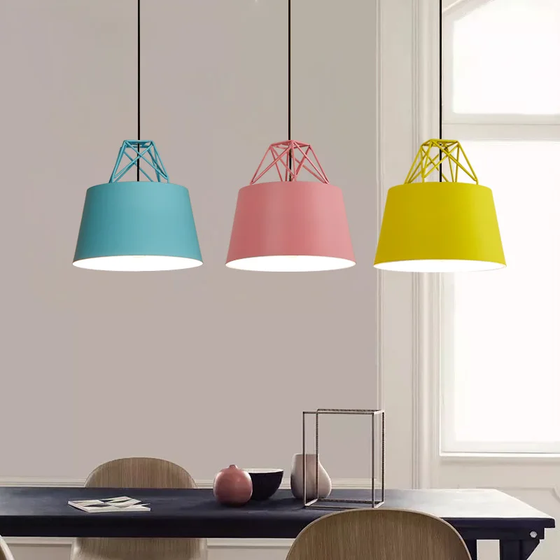 

Nordic iron pendant lights for single-head iron clothing store restaurant bar children's room pendant lamps ZL203