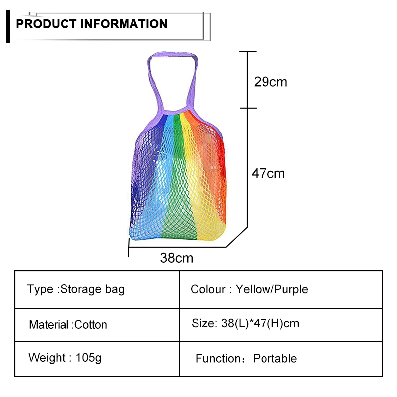 Красочные сетки многоразовая сумка для покупок строка прибор для хранения фруктов сумки Для женщин покупки сеточку сплетенный магазин вместительная сумка для продуктов