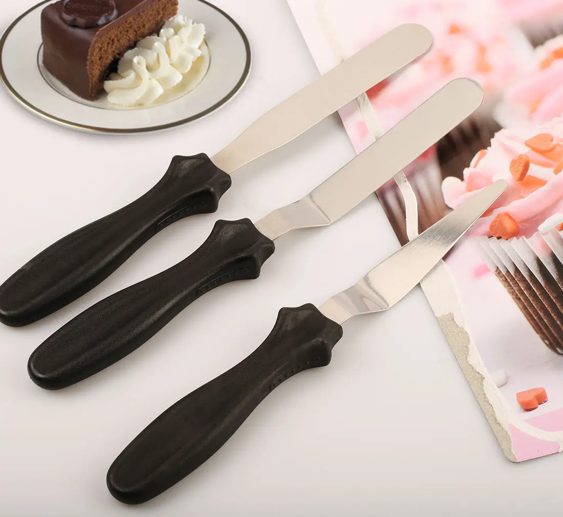 

baking tools for cakes 3pcs/set Blade Angled Espatula Spatula Cake Icing Spatula Smooth Filling Tool Cutter Set Wedding Tool