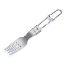 Keith 2017 nuevo titanium tenedor vajilla cubiertos de camping al aire libre portátil plegable pure titanium tenedor ultraligero 13.8g kt306