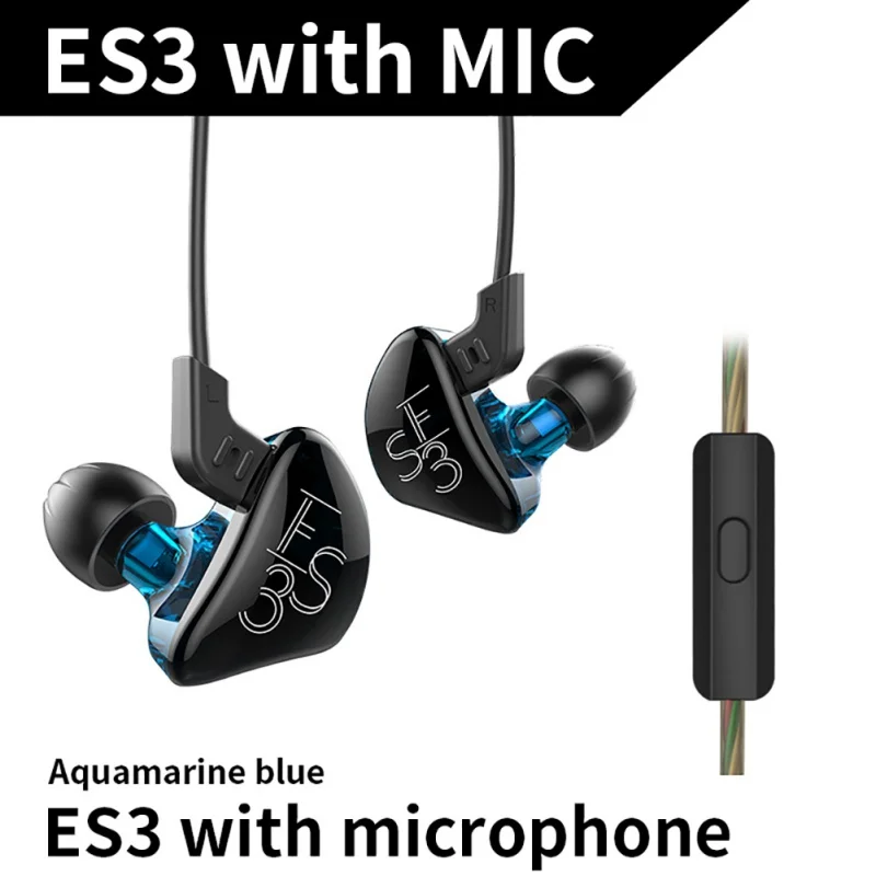 Professional ES3 BA + DD In Ear наушники гибридная гарнитура HIFI бас шум отмена с микрофоном заменить кабель