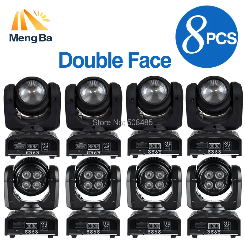 

8PCS Double Sides LED 1x10w RGBW + 4x10w RGBW Beam/Wash Light DMX512 Moving Head Light Professional DJ /Bar /Party /Show