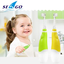 Seago Детская электрическая зубная щетка, мягкая щетина для детей 0-4 лет, светодиодный фонарь, 2 щетки