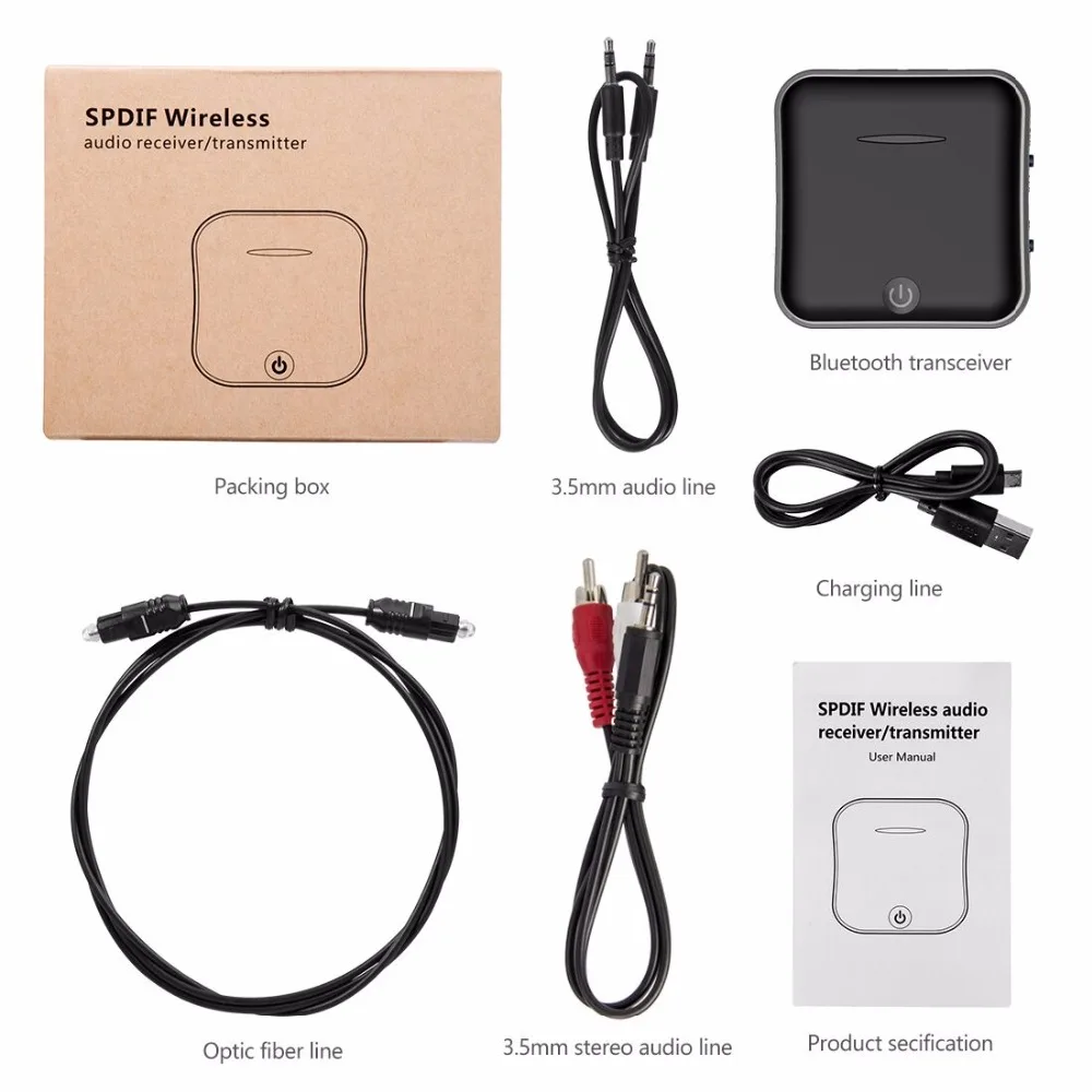 Lerbyee Bluetooth 5.0 Transmitter Wireless Audio Adapter Mini 3.5mm TV Receiver Digital Optical Toslink/SPDIF for Tablet Speaker