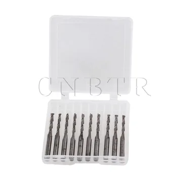 

CNBTR CNC Double Flute Spiral Cutter Router Bits 3.175x2x17mm Cutting Tool Pack of 10
