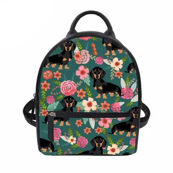 

Mini Backpack Feminine backpacks for Girls Female School Back Pack Dachshund Dog Sausage 3D Prints Women Bagpack Rucksack