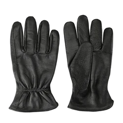 Gants de travail noirs pour conducteurs de moto, en cuir de vache, pour hommes et femmes, HY008 by Olson Deepak 