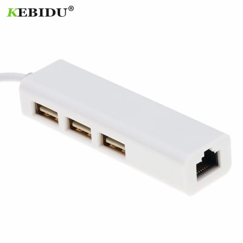 Kebidu несколько 3 Порты и разъёмы док-станция USB 3,1 Тип C USB-C rj45 Ethernet Сетевая карта кабель для Macbook ThinkPad samsung