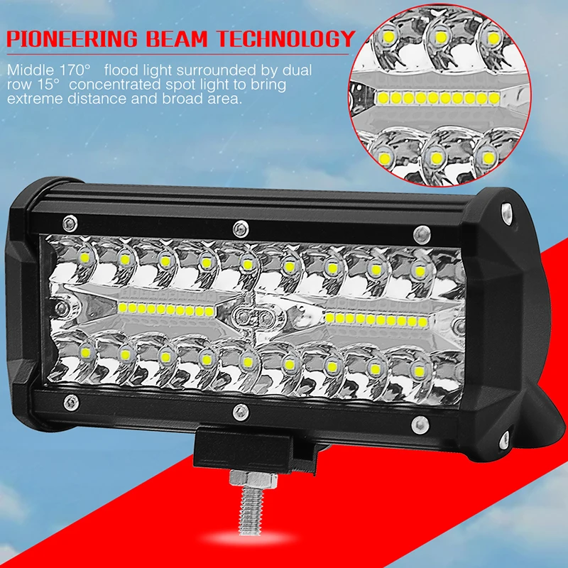 Luz de Trabalho do Carro Moto Telhado Tira Holofotes Faróis 12v 60w 120 180 240 300 Auxiliar Lâmpada Farol Acessórios Led Luz 16 telhado luz tira holofotes faróis 12v 60w