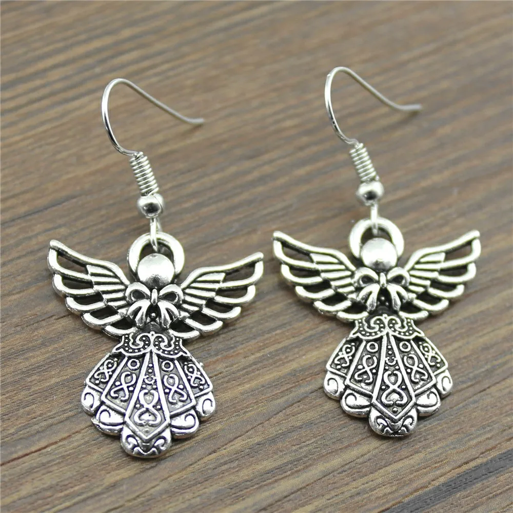 WYSIWYG Vintage Angel Earring Jewelry Gift For Women, Fashion Handmade Angel Drop Earrings