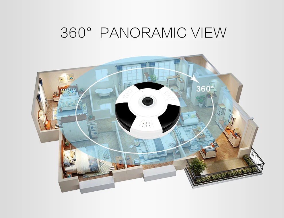 SUCAM 720P Mini Wifi Camera Panoramic 360 Degree Viewing Angle 3D VR 1MP 1.3MP Wifi IP Camera 10M Night Vision with IR Cut 0