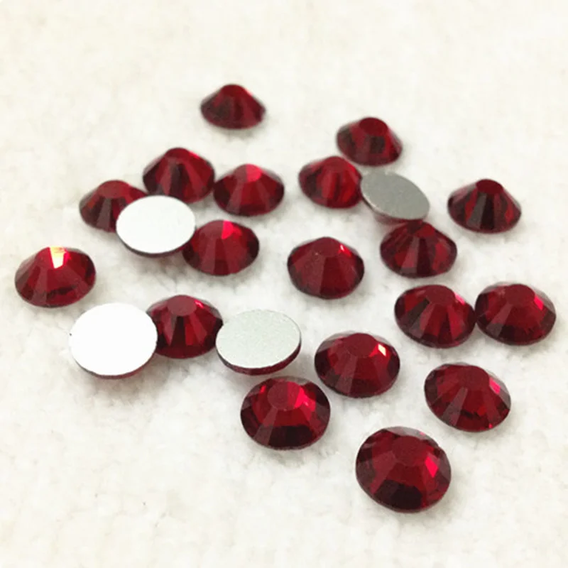 

1440pcs Siam Dark Red Flat Back 3D Glitter Nail Art Non Hot Fix Glue on Rhinestones ss3,ss4,ss5,ss6,ss8,ss10,ss12,ss16,ss20