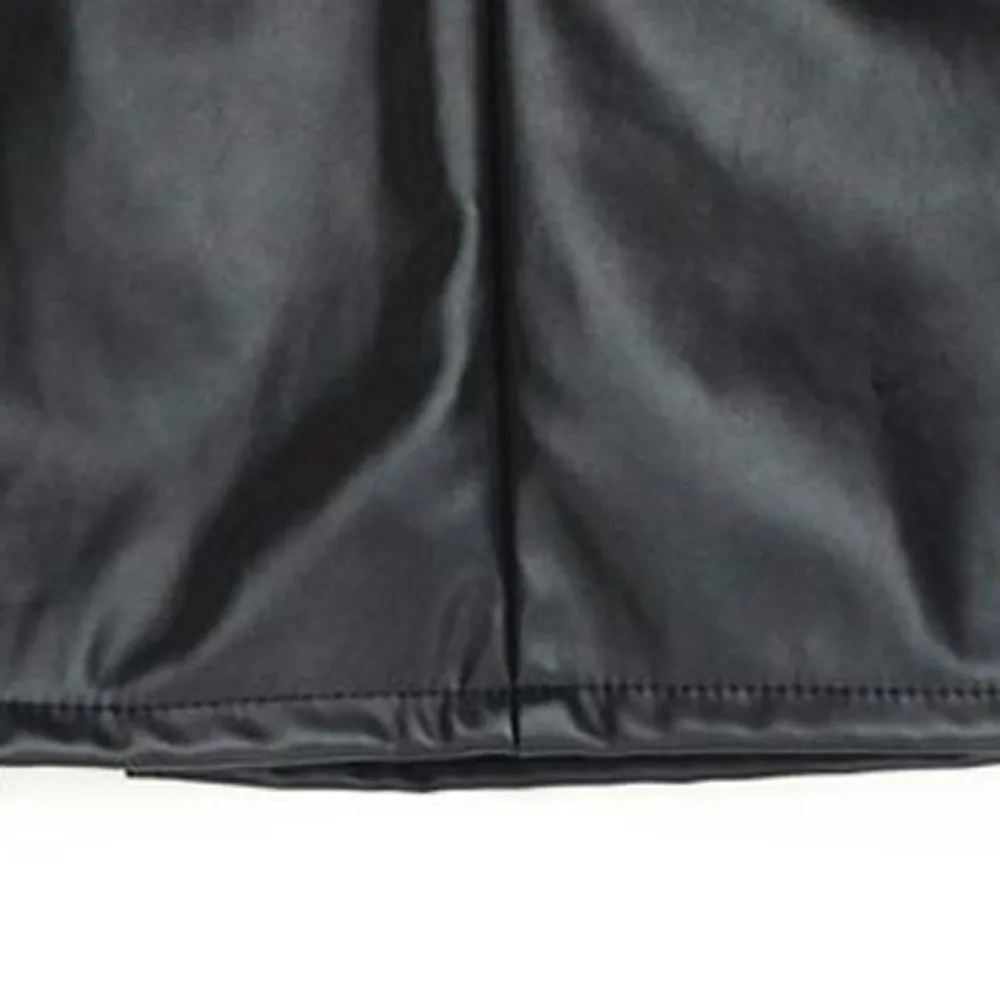 Модная женская кожаная юбка одноцветное повязка, короткая юбка Высокая талия из искусственной кожи пикантный мини-юбка Лидер продаж модная юбка HX0124