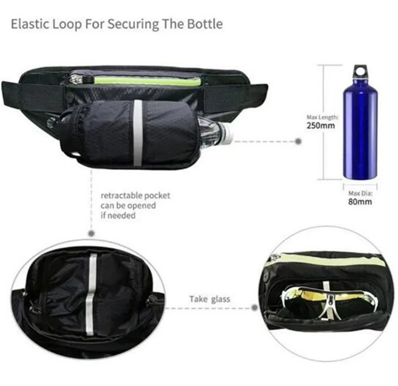 ICESNAKE Running Bag Men Women Running Belt Waist Bag Sports Water Bottle Belt Sport Jogging Gym Camping Bag Running Accessories ICESNAKE Running Bag Men Women Running Belt Waist Bag Sports Water Bottle Belt Sport Jogging Gym Camping Bag Running Accessories