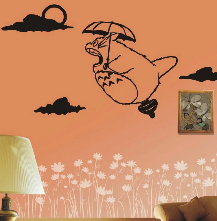 

My neighbor totoro fly sitting room sofa bed bedroom a study desk hayao miyazaki cartoon TV setting wall stickers