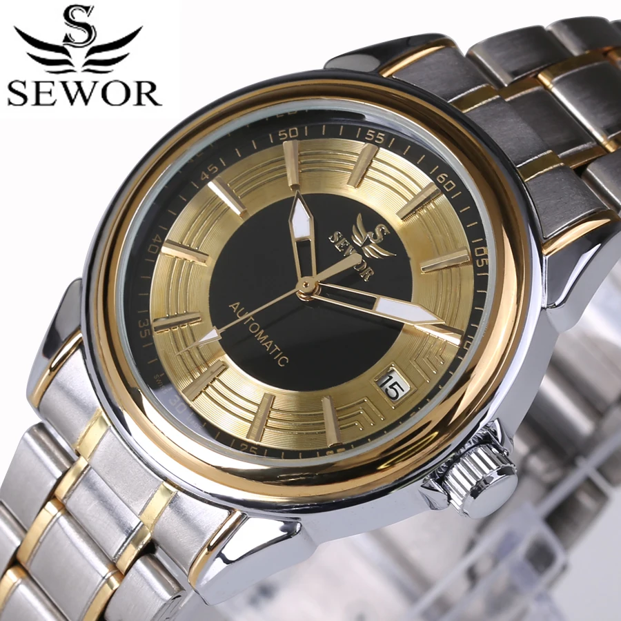 2016 Top Luxury Brand SEWOR font b Men b font Automatic font b Mechanical b font