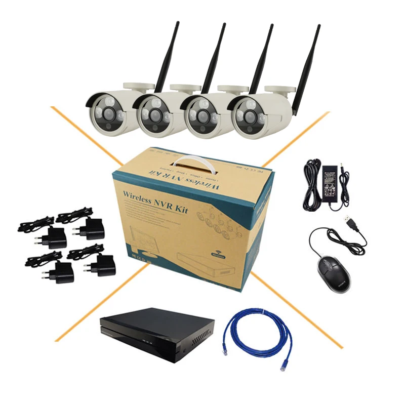 CCTV system wifi wireless 720P IP camera surveillance H.264 P2P NVR security outdoor night vision suite